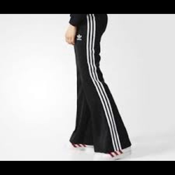 adidas bell bottom track pants